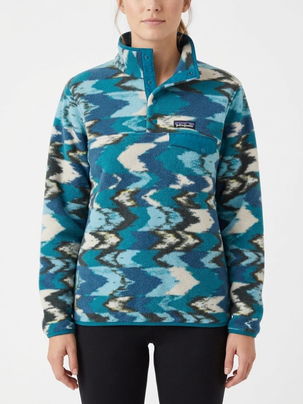 Patagonia Synchilla Snap-T Laughing Waters Filter Blue Women’s S FA17